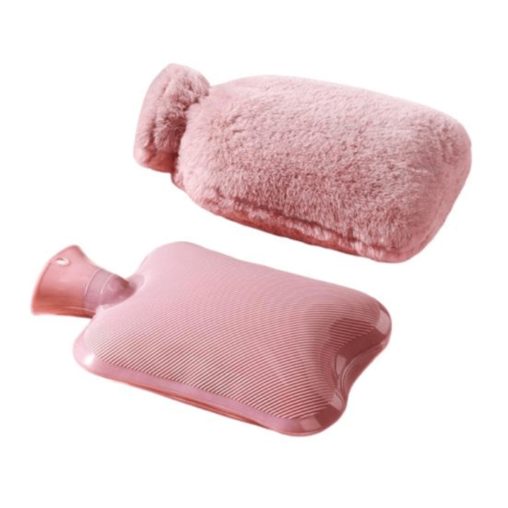 กระเป๋าน้ำร้อน พร้อมปลอกผ้านุ่ม ขนาด 2000 ML ABLOOM สีชมพู